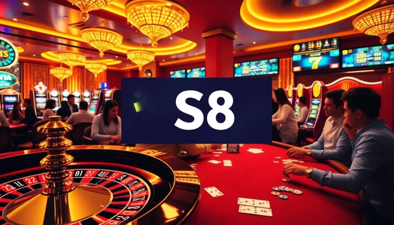 S8 casino players engaged at a roulette table in a luxurious setting.
