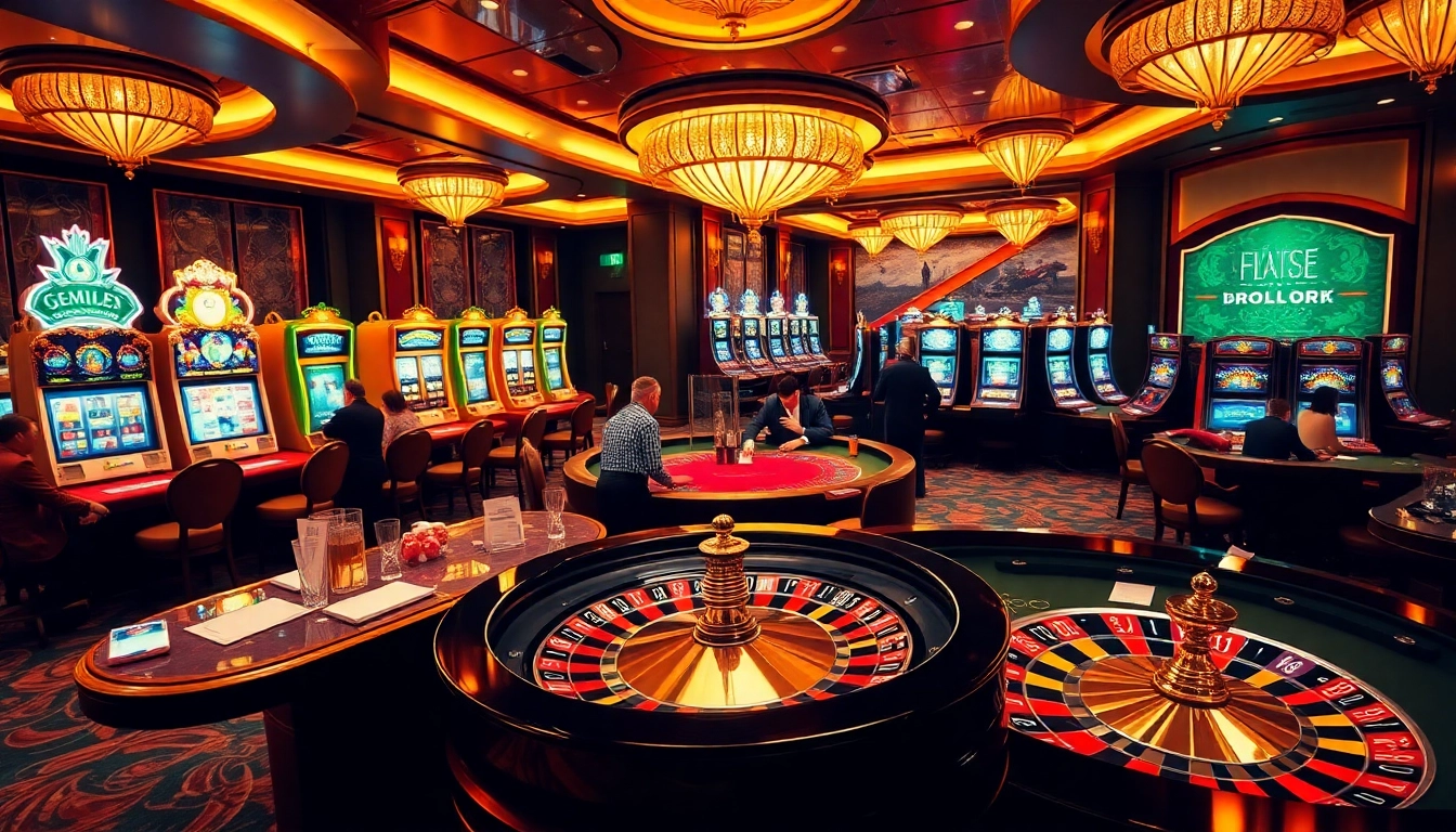 Experience thrilling gameplay at https://topclub.site/ with high-stakes poker and vibrant slots in a luxurious casino setting.