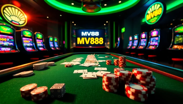 Experience the thrill of online gambling at MV88 with vibrant casino games and luxury ambiance.