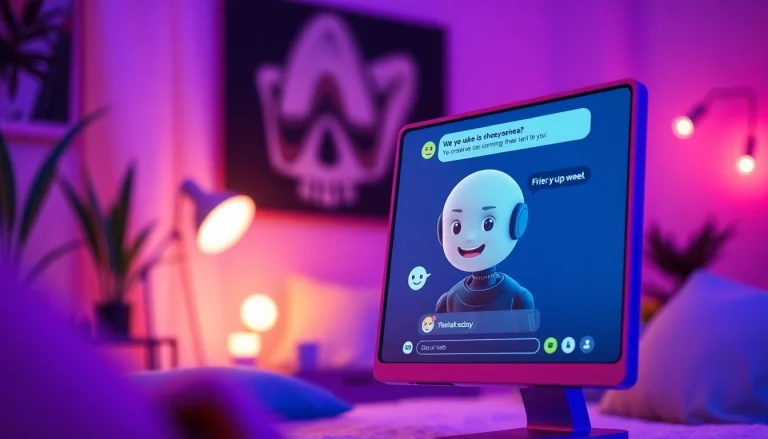 An engaging chat interface showing an AI character interacting warmly, capturing the essence of ai nsfw chat.