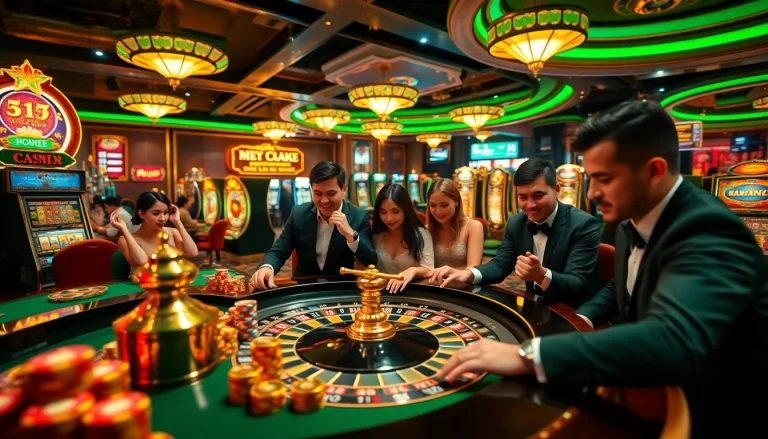 Experience the thrill of Trang chủ Luck8 with vibrant casino games and players enjoying their bets.