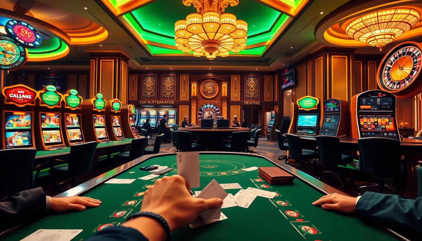 Experience the thrill of winning at https://dh88.bio/ with players at elegant casino tables and vibrant slot machines.